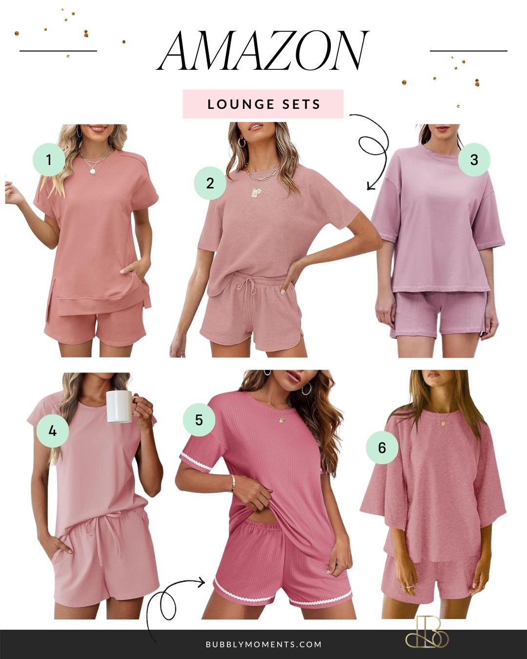 Soft, comfy, and effortlessly cute 💕
These Amazon lounge sets are perfect if you love easy outfits with a feminine touch. Featuring relaxed fits, cozy fabrics, and flattering shapes, these sets are ideal for lounging, casual days, travel outfits, or throw-on-and-go looks that still feel put together.

What makes these sets so good is how wearable they are—comfortable enough for all-day wear, but polished enough to style with simple jewelry and sneakers or slides.

Tap to shop all the pink lounge sets ✨
Save this for cozy outfit ideas and Amazon finds you’ll keep reaching for.

#AmazonLoungeWear #AmazonFinds #LTKFinds #LTKStyle #LTKAmazon #MatchingSet #CozyOutfits #EverydayOutfits #ComfortableFashion #ChicComfort #SoftStyle #CasualChic #AffordableStyle #WearOnRepeat #CapsuleStyle #LTKDiscover #ShopLTK #LTKFavorites #OutfitIdeas #StyleInspo

#LTKootd #LTKgrwm #LTKdayinmylife