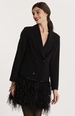 Feather Jacket Dress - Black | tyler boe