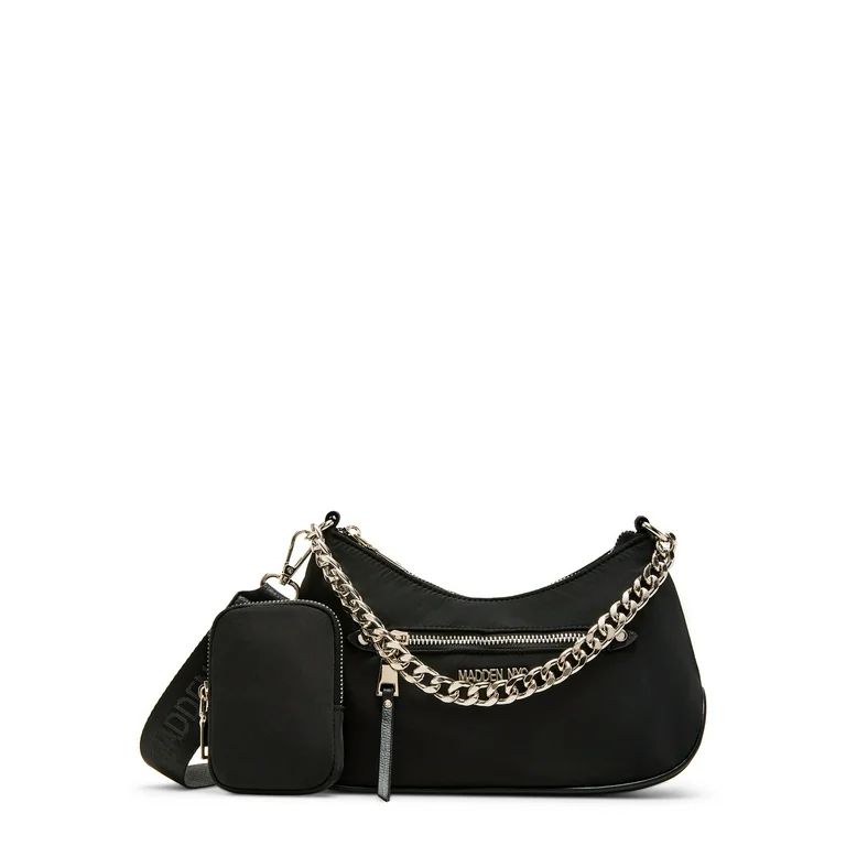 Madden NYC Women's Chain Crossbody Handbag with Pouch, Black | Walmart (US)