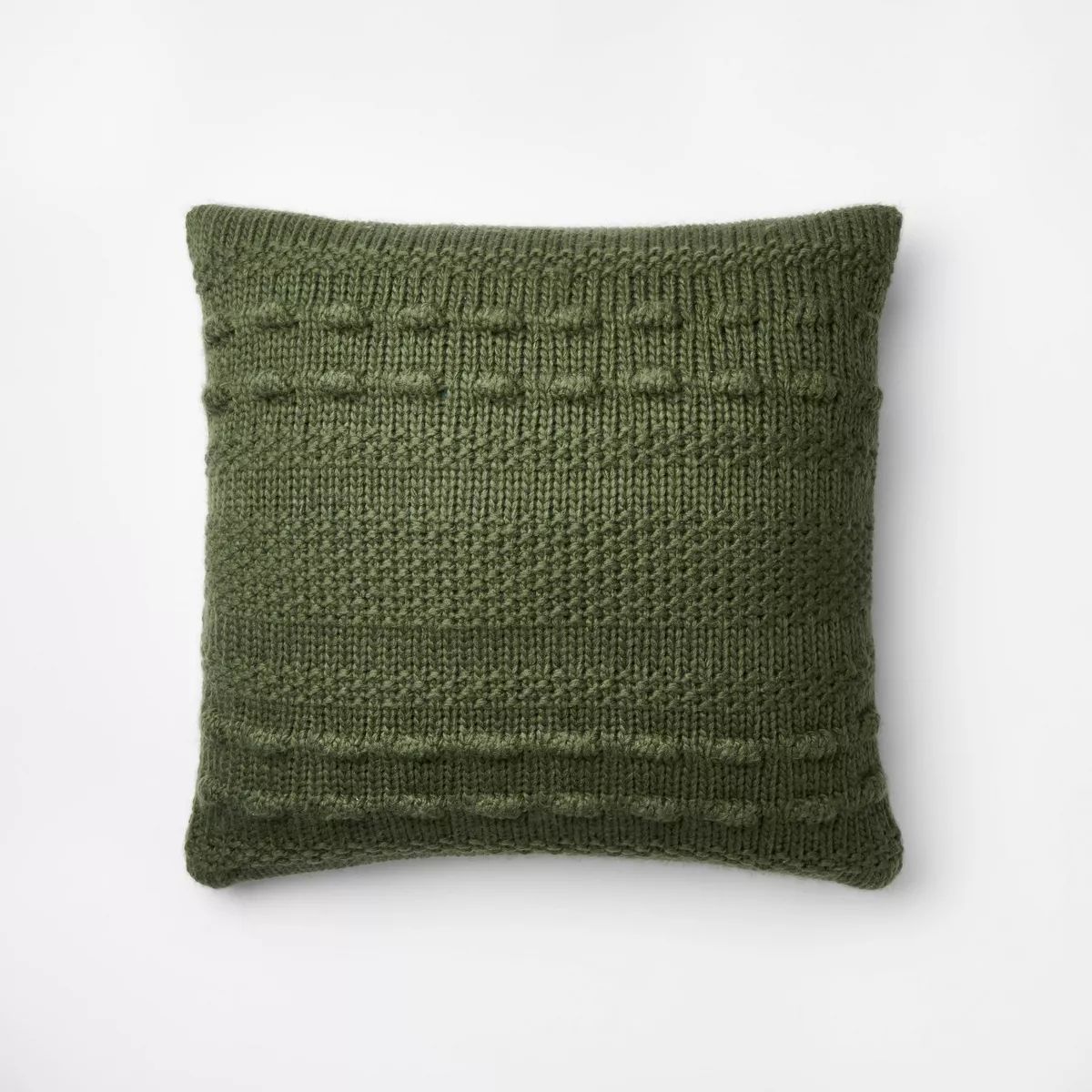 Bobble Knit Striped Square Throw Pillow Green - Threshold™ designed with Studio McGee | Target