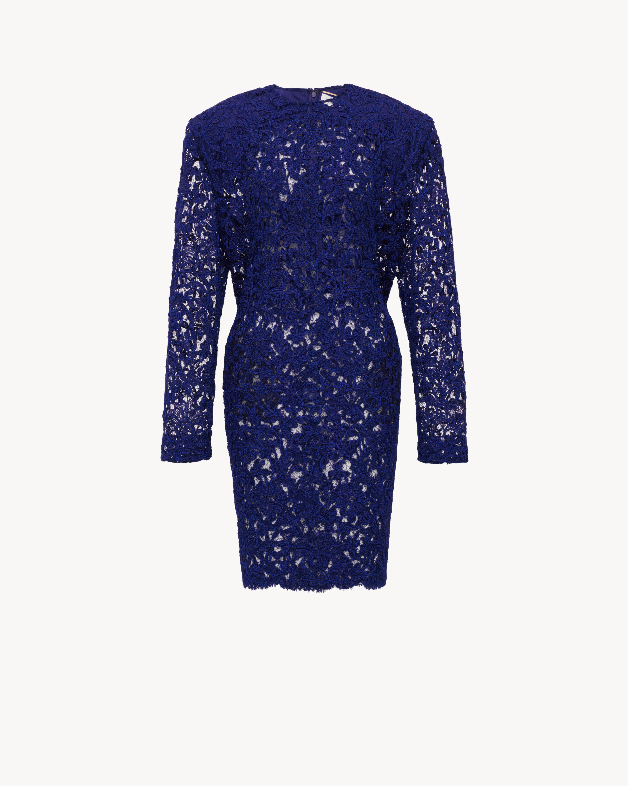 dress in guipure lace in Blue | Saint Laurent | YSL EN-GB | Saint Laurent Inc. (Global)