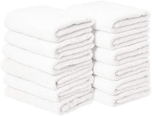 AmazonBasics Cotton Hand Towels, White - Pack of 12 | Amazon (US)