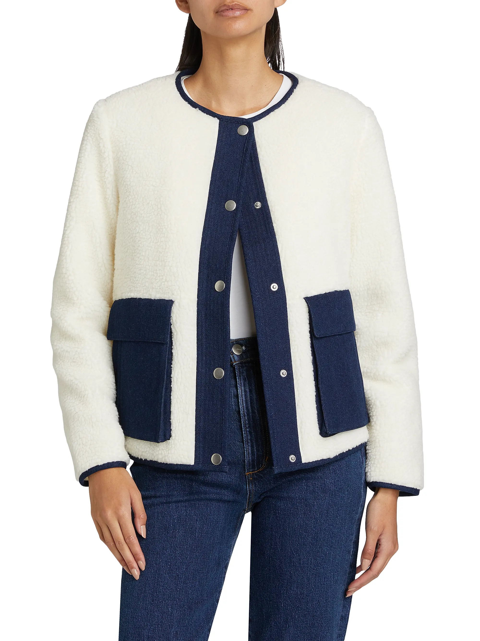 Faux-Sherpa & Denim Jacket | Saks Fifth Avenue