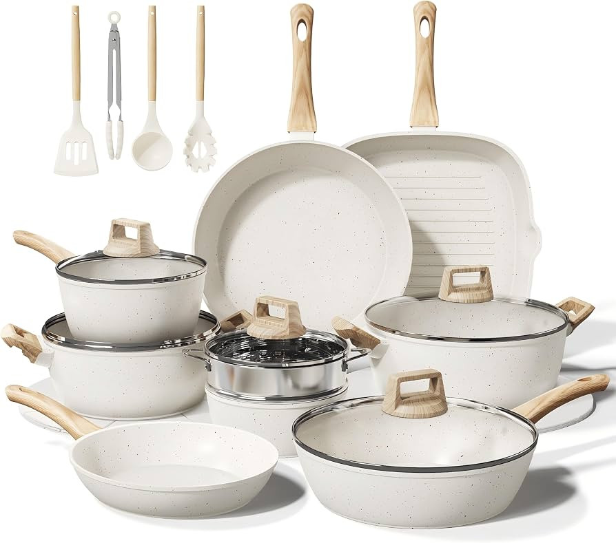 24 Pcs Pots and Pans Set Non Stick Ceramic Cookware Set,Healthy Non Toxic Kitchen Cookware Sets w... | Amazon (US)
