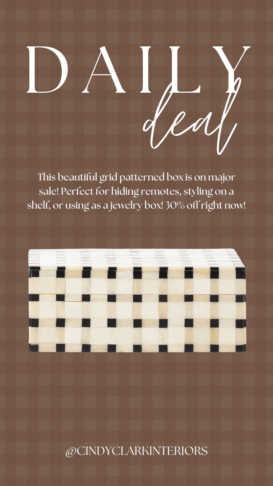 This beautiful grid patterned box is on major sale! Perfect for hiding remotes, styling on a shelf, or using as a jewelry box! 30% off right now!

#LTKHome #LTKSaleAlert