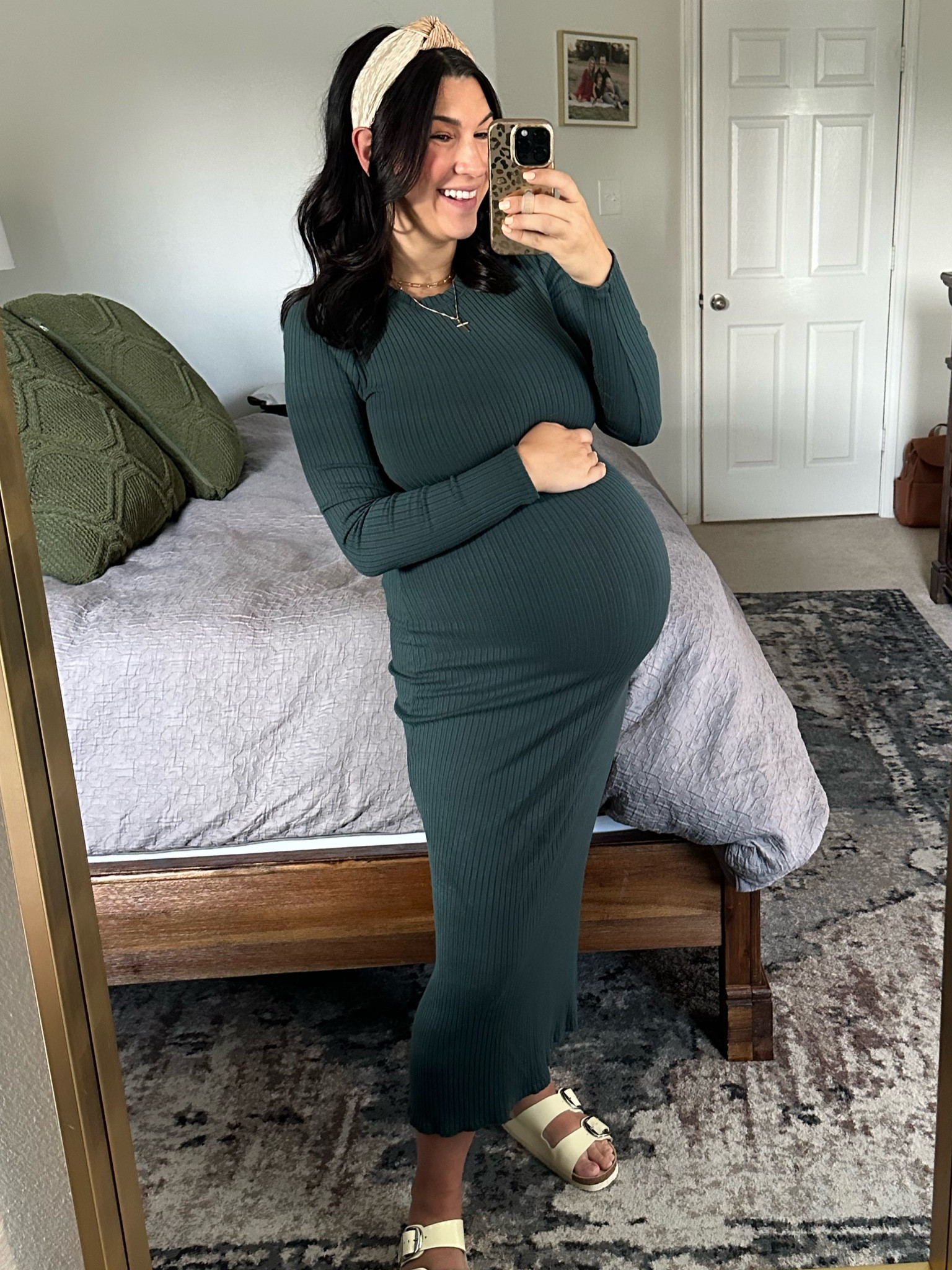 Sharing similar ribbed dress to recreate this look!! 

Birkenstocks - FAVORITE SHOE FOR PREGNANCY!!!!!!!

Headband -  from Anthropologie. They’re the best! 

Gold hoops


#LTKbump #LTKworkwear #LTKshoecrush