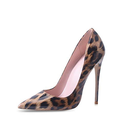 Elisabet Tang Women Pumps, Pointed Toe High Heel 4.7 inch/12cm Party Stiletto Heels Shoes Leopard Size 8.5 | Amazon (US)