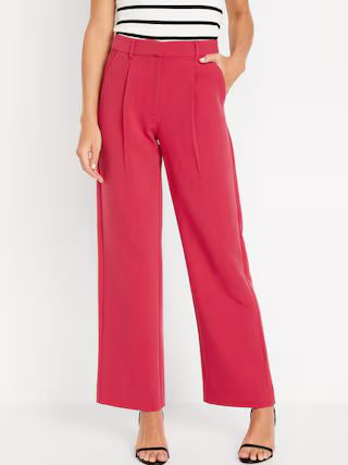 Extra High-Waisted Pleated Taylor Wide-Leg Trouser Suit Pants for Women | Old Navy (US)