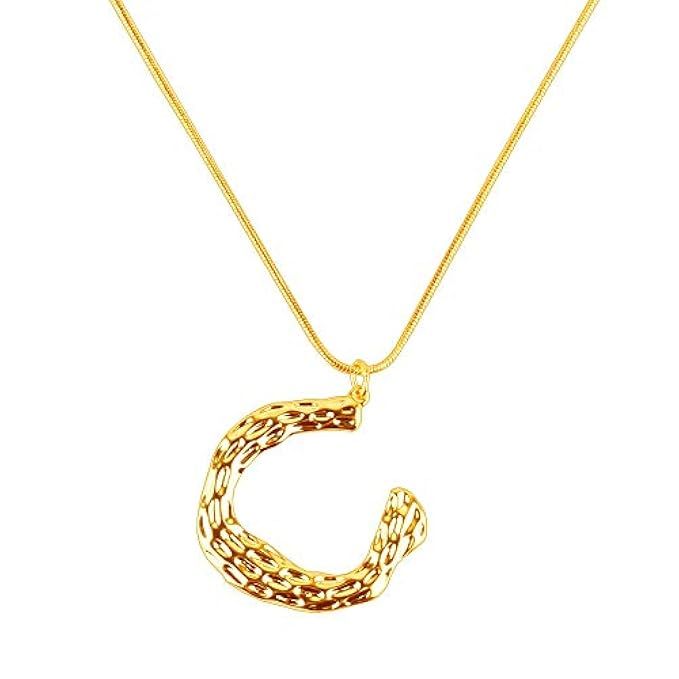 CHARMSUN Long Necklace for Women Big Letter Pendant 18K Gold/Platinum/Rose Gold Plated Snake Initial | Amazon (US)