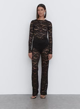 Black Lace High Waisted Trouser - Emery | 4th & Reckless