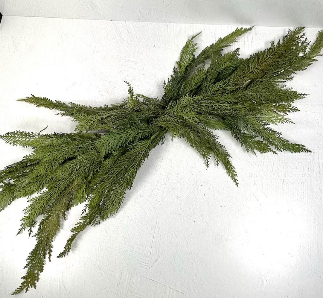 Artificial Cedar Mantle Swag. Christmas Cypress Table - Etsy | Etsy (US)