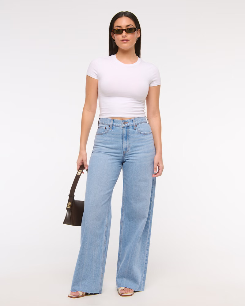 Women's Curve Love High Rise Wide Leg Jean | Women's Bottoms | Abercrombie.com | Abercrombie & Fitch (US)