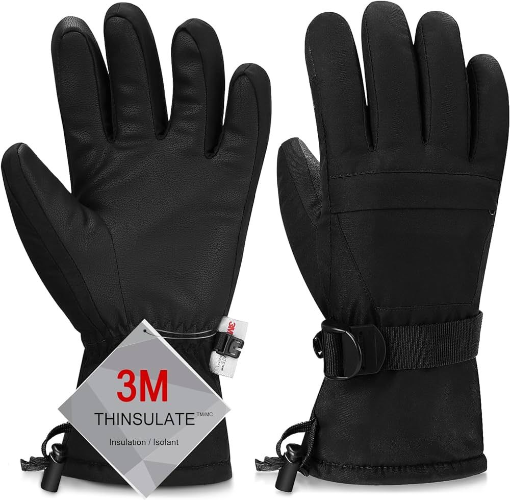 Ski Gloves, Warmest Waterproof and Breathable Snow Gloves for Cold Weather, Fits Both Men & Women... | Amazon (US)