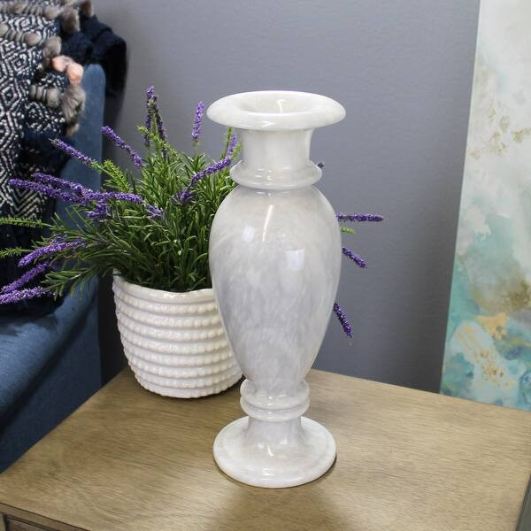 Natural Geo Decorative Marble White 12" Table Vase | Bed Bath & Beyond