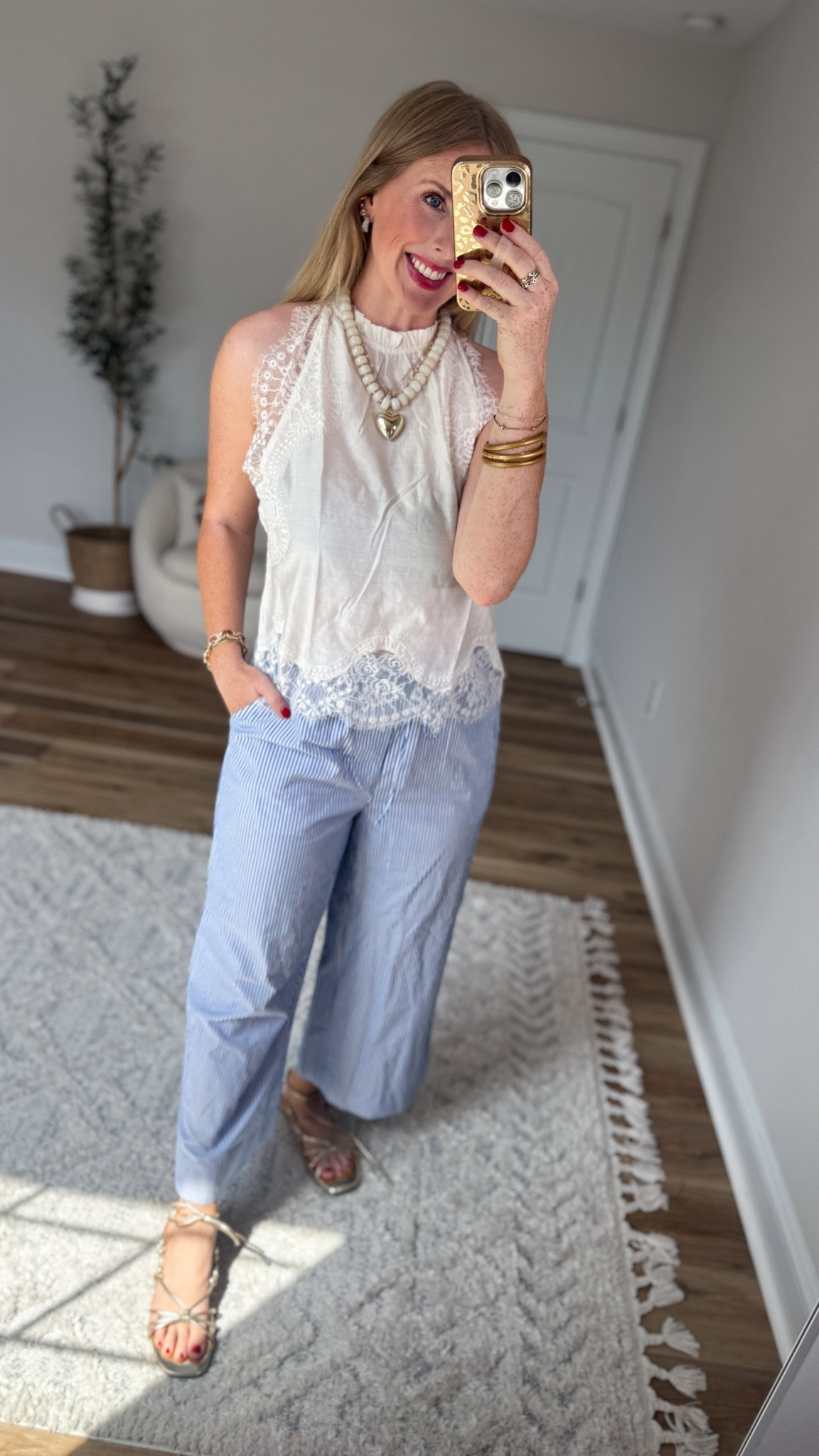 Weekend Walmart Wins try on
Lace halter top- small
Blue striped cropped pants- small

#LTKootd #LTKmomlife
