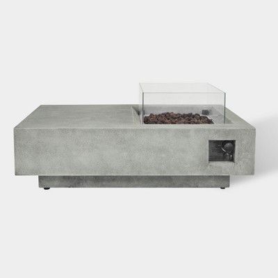 Argent 48" Rectangle Cement Fire Table - Gray - Bond | Target