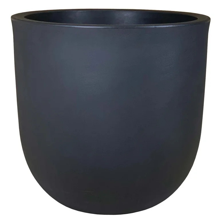 Better Homes & Gardens 18in Mosswood Resin Planter, Matte Black | Walmart (US)