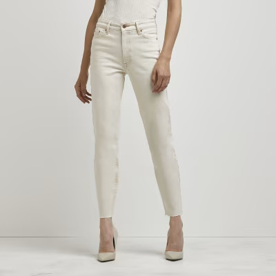 Ecru Blair high waisted jeans | River Island (UK & IE)