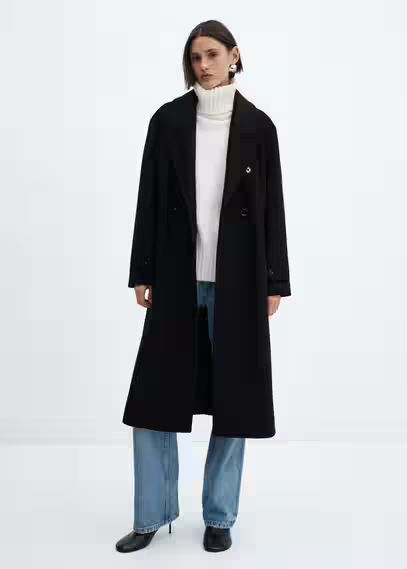 Oversize wool coat | MANGO (UK)
