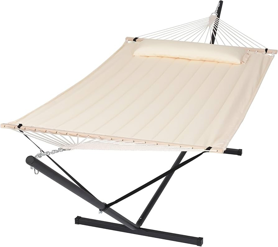 SUNCREAT Hammocks Extra Large Double Hammock with 12 ft Stand, 475lbs Capacity, Outdoor Portable ... | Amazon (US)