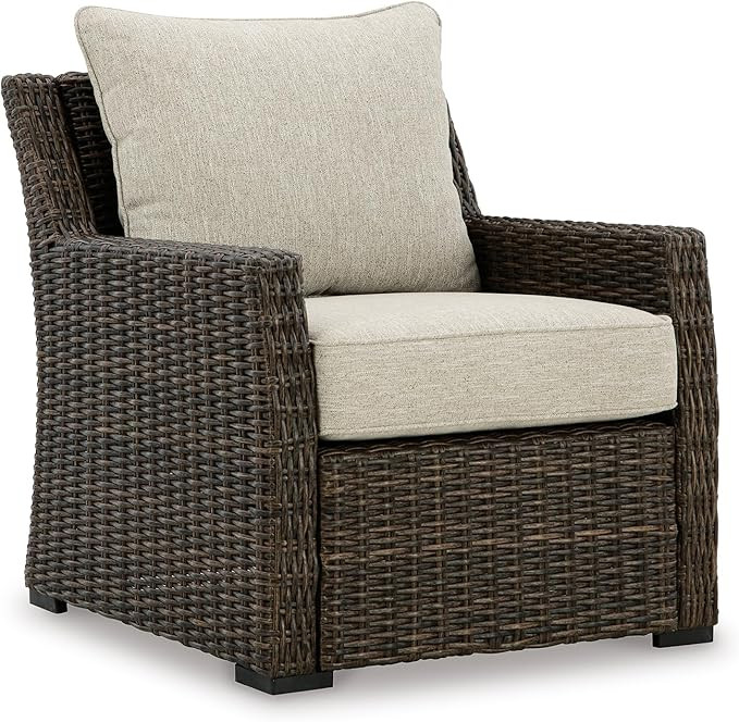 Signature Design by Ashley Brook Ranch Casual Nuvella Weather Resistant Fabric Outdoor Lounge Cha... | Amazon (US)