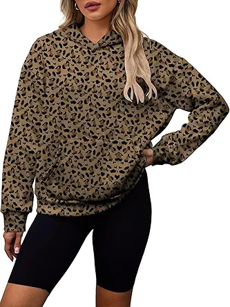 Womens Camo Hoodies Maple Leaf Print Fleece Sweatshirt Long Sleeve Pullover Tops Hooded Fall Wint... | Amazon (US)