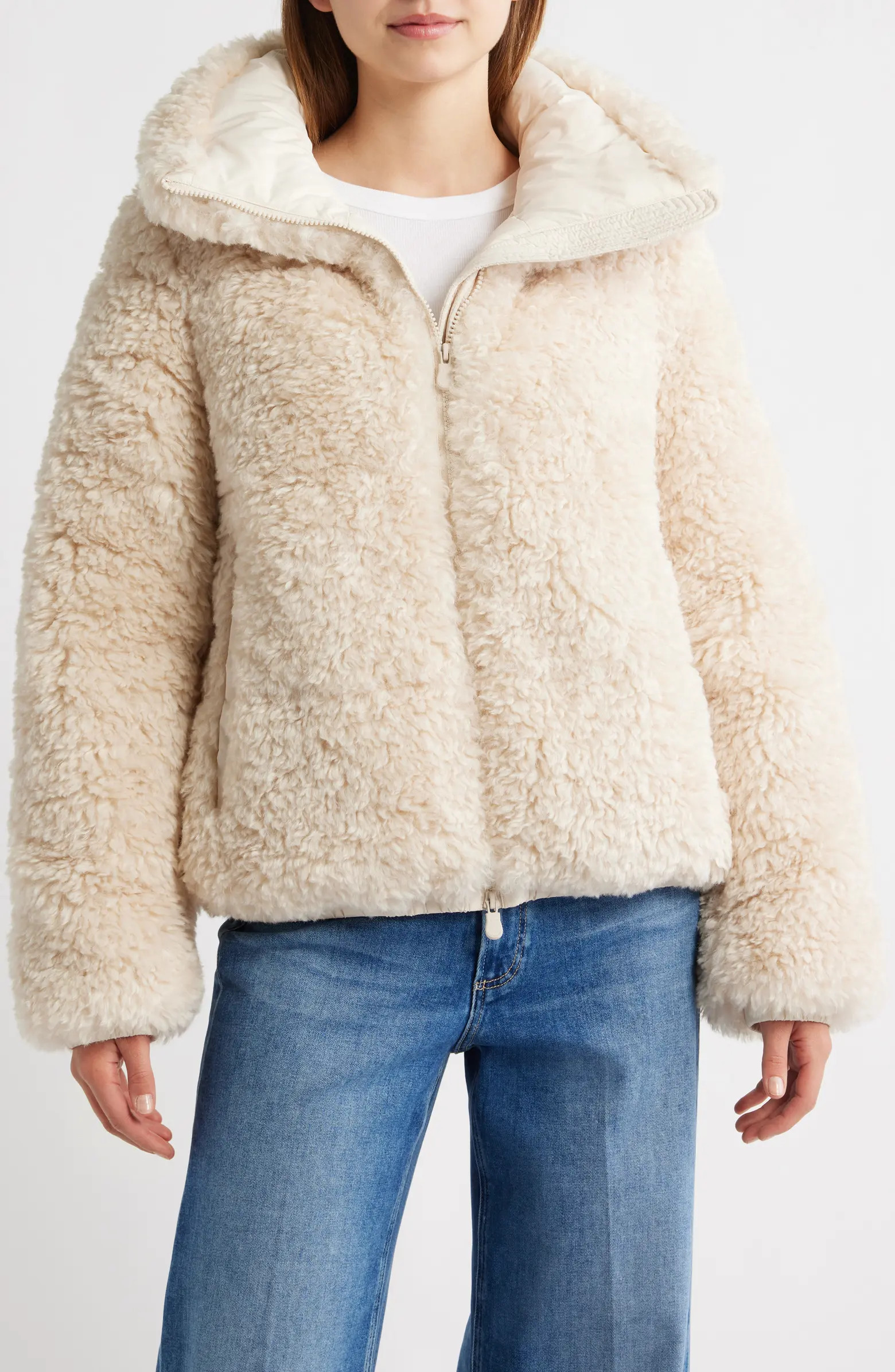 Kennie Water Repellent Faux Shearling Jacket | Nordstrom