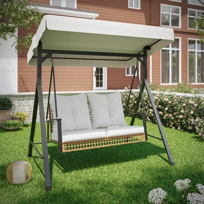 All-in-one Patio Swing Set With Stand & Adjustable Canopy For Porch, Garden Or Deck | Wayfair North America