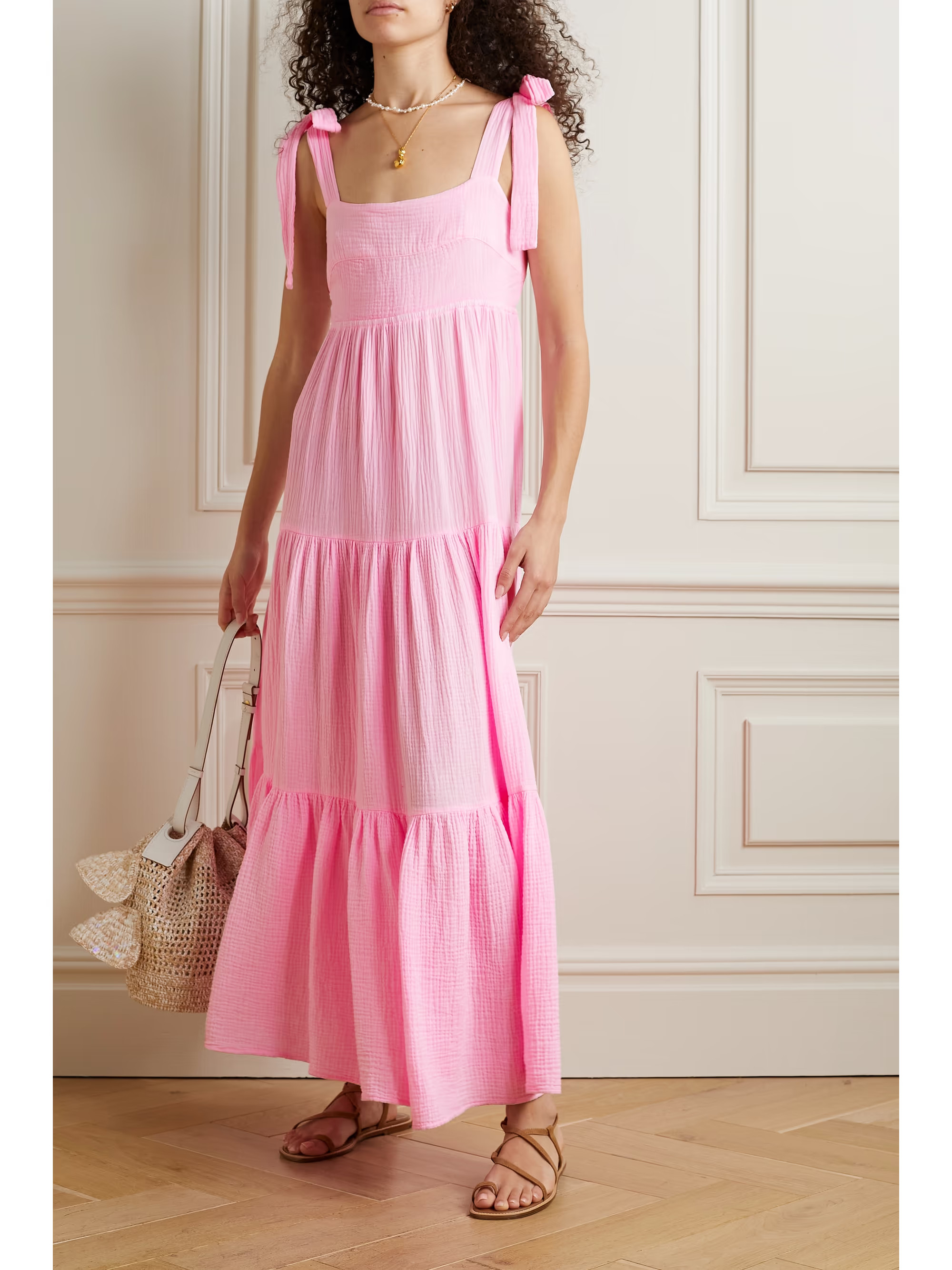 Marguerite tiered cotton-seersucker maxi dress | NET-A-PORTER (US)