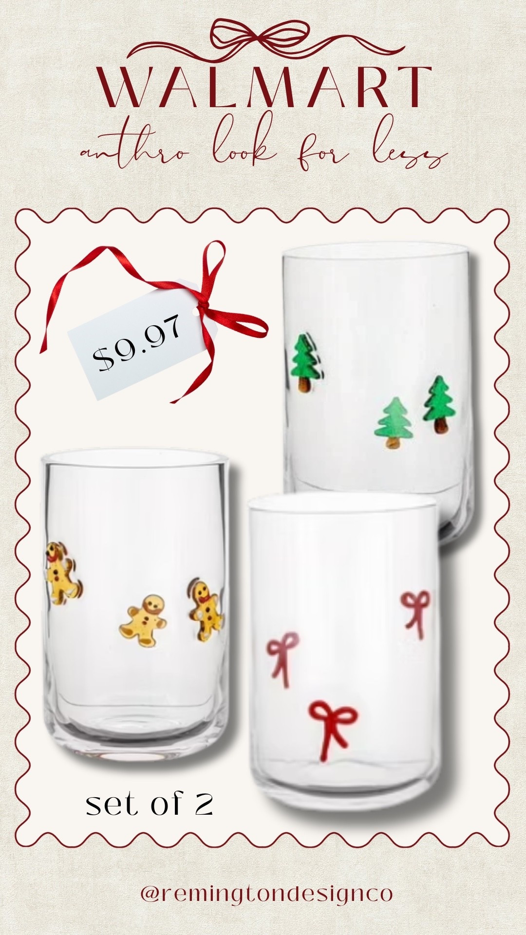 Can’t believe these look so similar to the Anthro glasses! Comes in a set of 2! 

#LTKHome #LTKSeasonal #LTKStyleTip