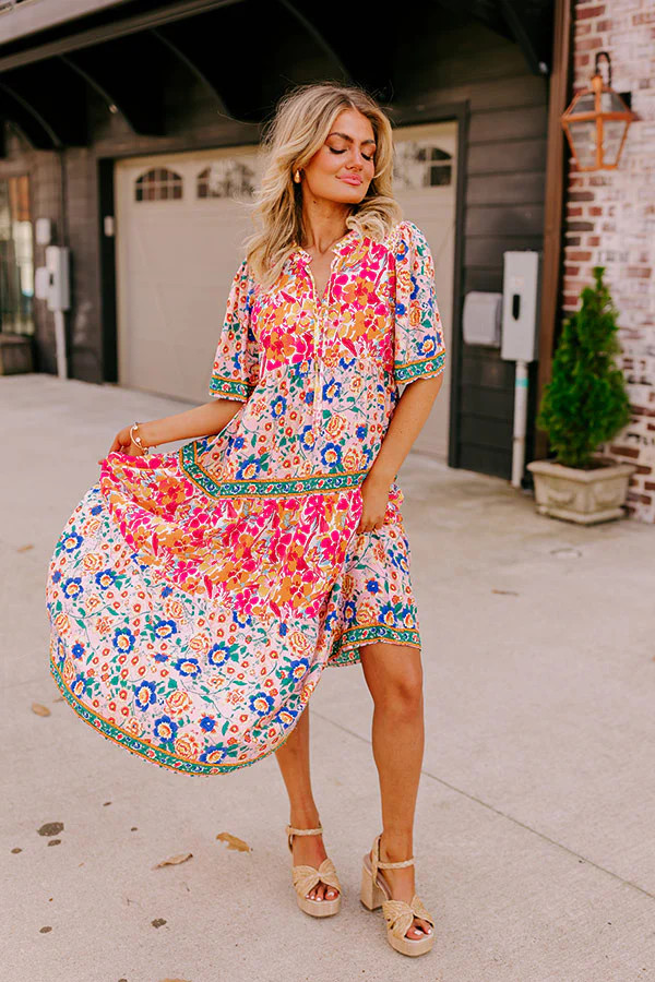 Tropical Bloom Midi in Pink | Impressions Online Boutique