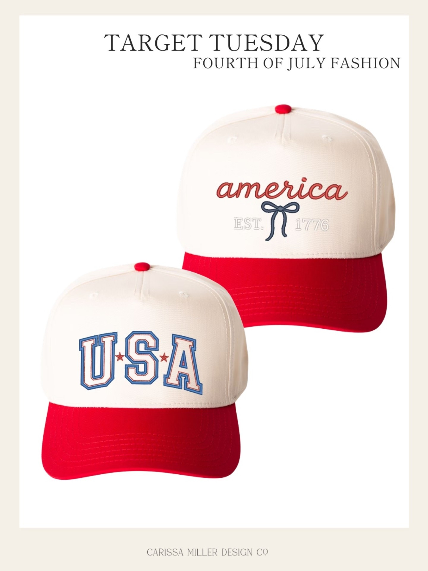A cute patriotic hat is a July 4th must have 😉
