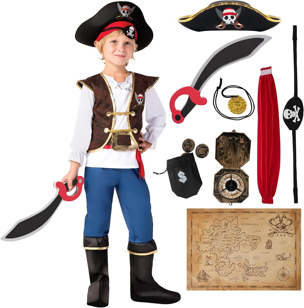 Spooktacular Creations Boys Pirate Costume for Kids Deluxe Costume Set | Amazon (US)