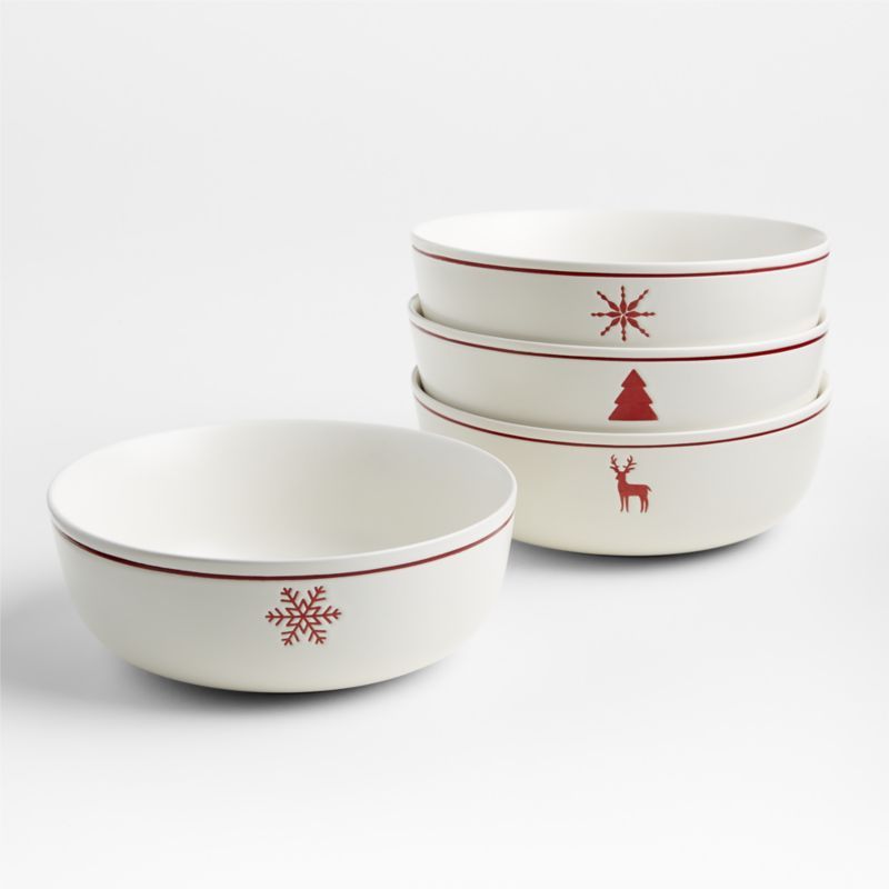 Hudson Holiday Bowls, Gift Set of 4 | Crate & Barrel | Crate & Barrel