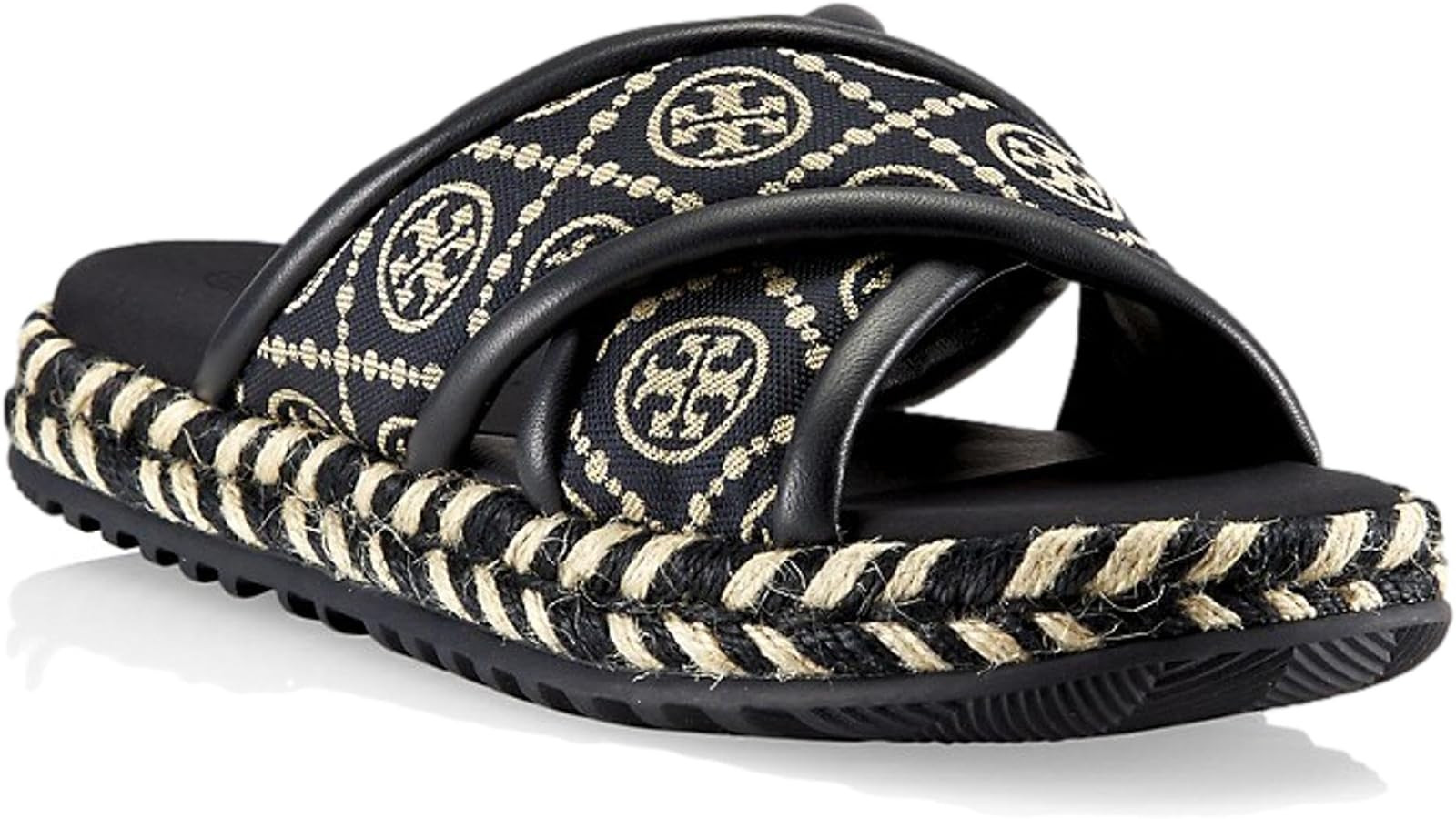 Tory Burch T Monogram Cross Espadrille Slide Sandal, Perfect Navy | Amazon (US)