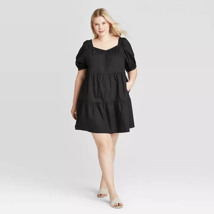 Women's Plus Size Short Sleeve Dress - Who What Wear™ Black | Target