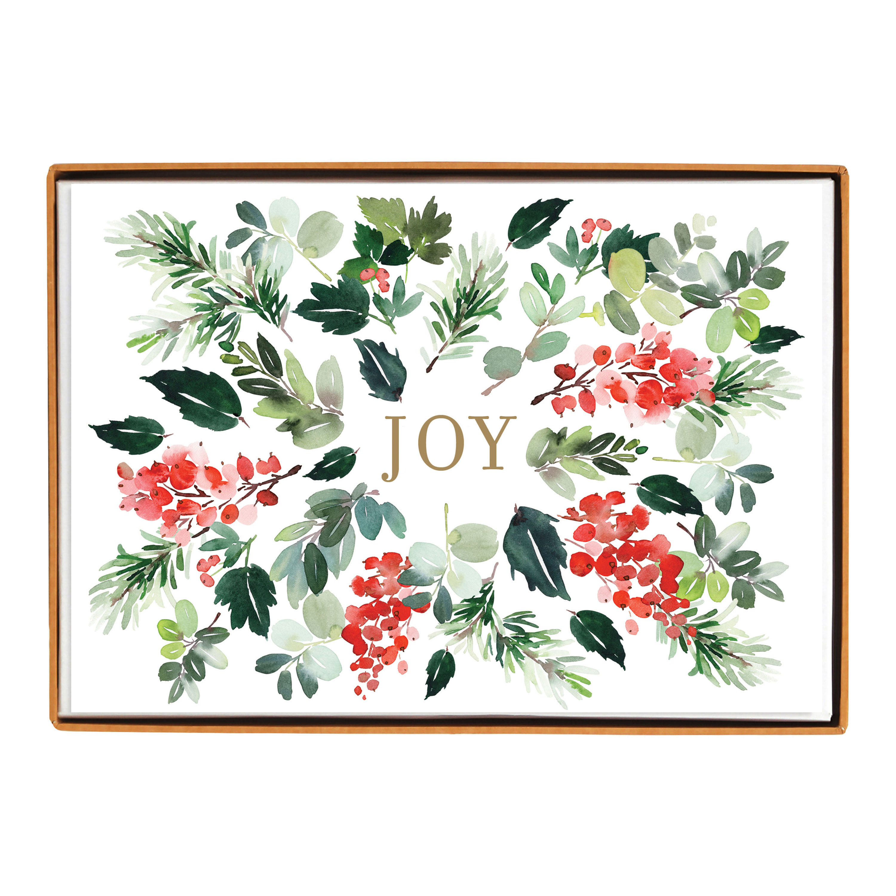 Joy Watercolor Boxed Holiday Cards 15 Count | World Market