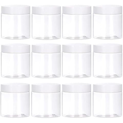 12 Packs Clear Plastic Storage Plastic Sample Containers Favor Jars with Lids for Beads/Nail Art ... | Amazon (US)