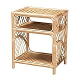 Amazon.com: bali & pari Baara Modern Bohemian Natural Rattan Nightstand : Home & Kitchen | Amazon (US)