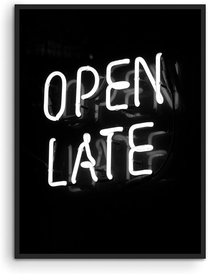Neon Posters Open Late Neon Sign - By Haus and Hues | Neon Room Decor Neon Decor Edgy Bedroom Dec... | Amazon (US)