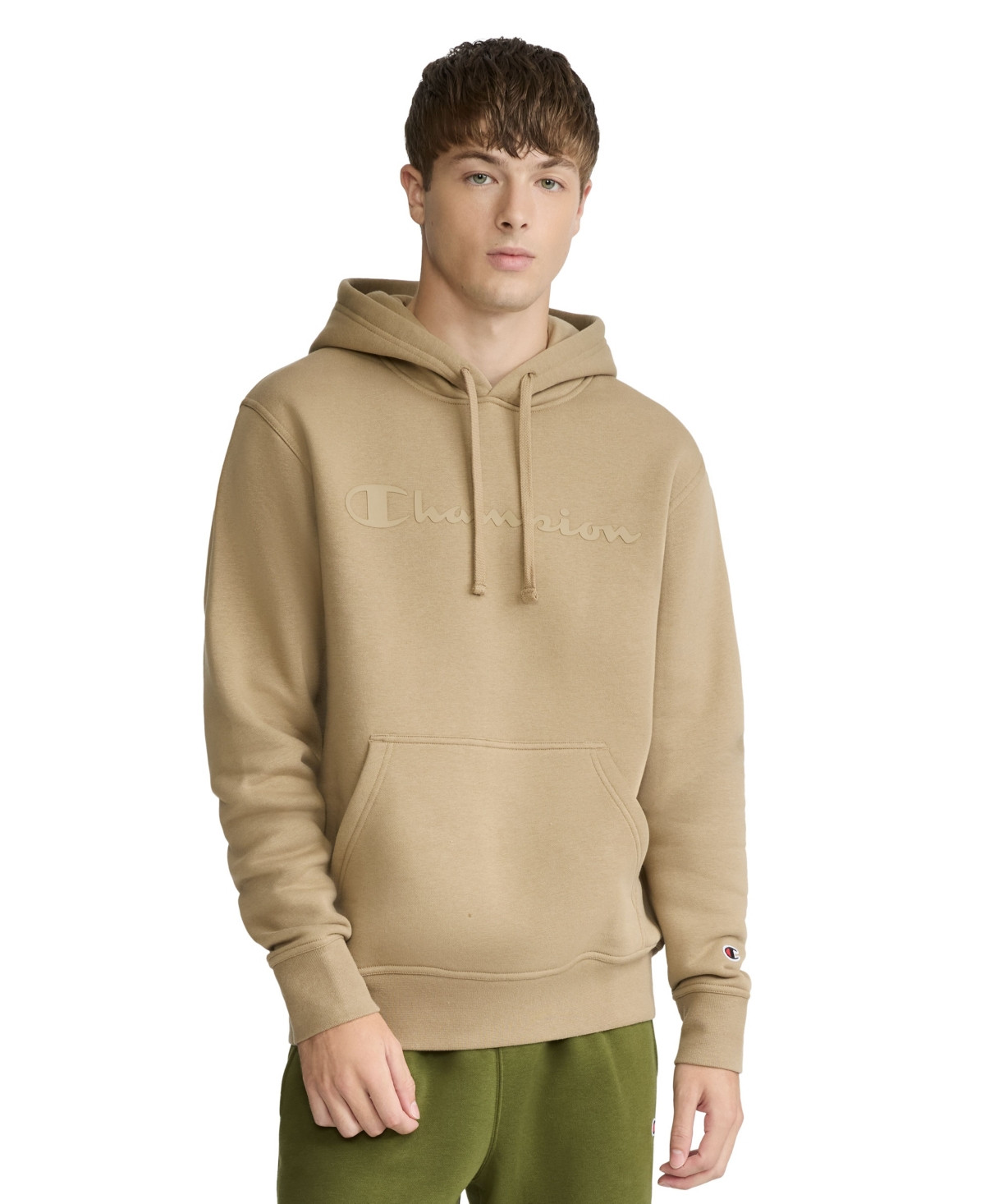 Champion Men's Logo Graphic Pullover Hoodie - Sand Pepper Khaki | Macy's