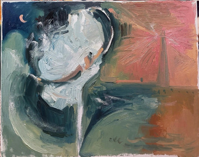 Ballerina Seascape Oil Painting 16”x20” Canvas Original Abstract Figure Fauvism | eBay US