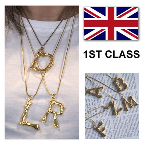 Details about   Alphabet Letter Initial Pendant Necklace Brass Gold Plated A to Z | eBay UK