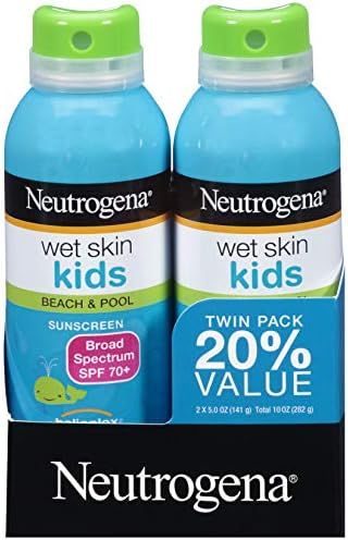 Neutrogena Wet Skin Kids Sunscreen Spray, Water-Resistant and Oil-Free, Broad Spectrum SPF 70+, 5... | Amazon (US)