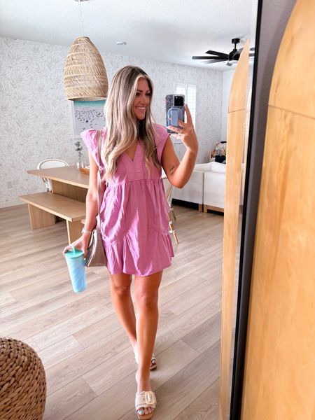 OOTD! I was in this dress from sun up to sun down and dang it’s sooo comfy!!! Some things are just worth the splurge 😍🙌🏻 I know I’ll wear this on repeat this summer shamelessly!!! So freaking cute and soft and light. Size small. TTS!
