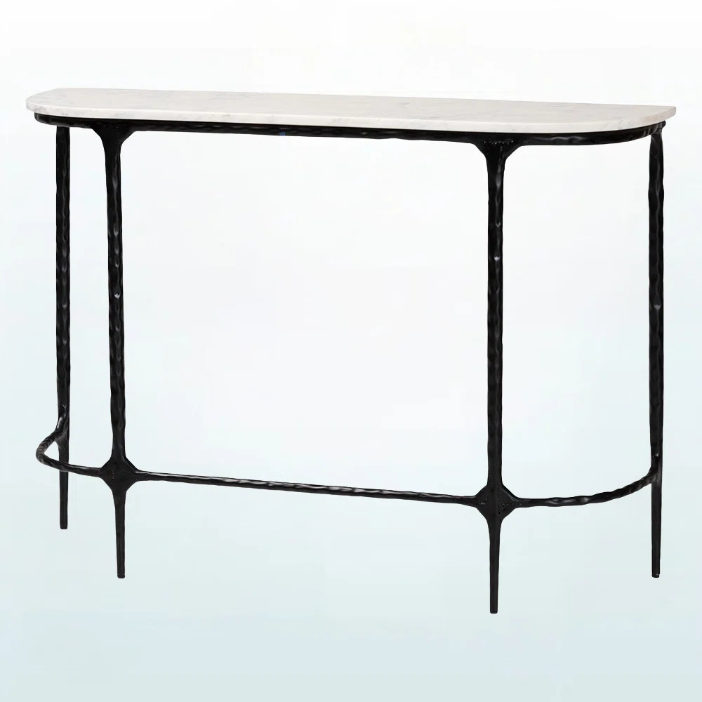Idra Marble Modern Rustic & Metal Framed Console Table | Wayfair North America