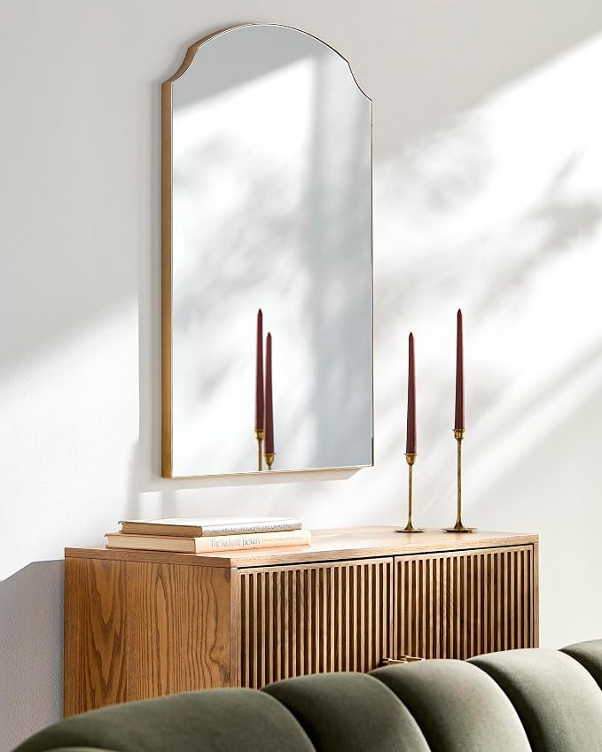 Livabliss x Galey Alix Landon Traditional Accent Mirror, 35" H x 24" W x 1" D, Gold | Amazon (US)