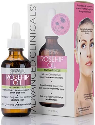 Advanced Clinicals Rosehip Oil Facial Skin Care Serum Moisturizer Face Oil W/ Vitamin C & Vitamin... | Amazon (US)