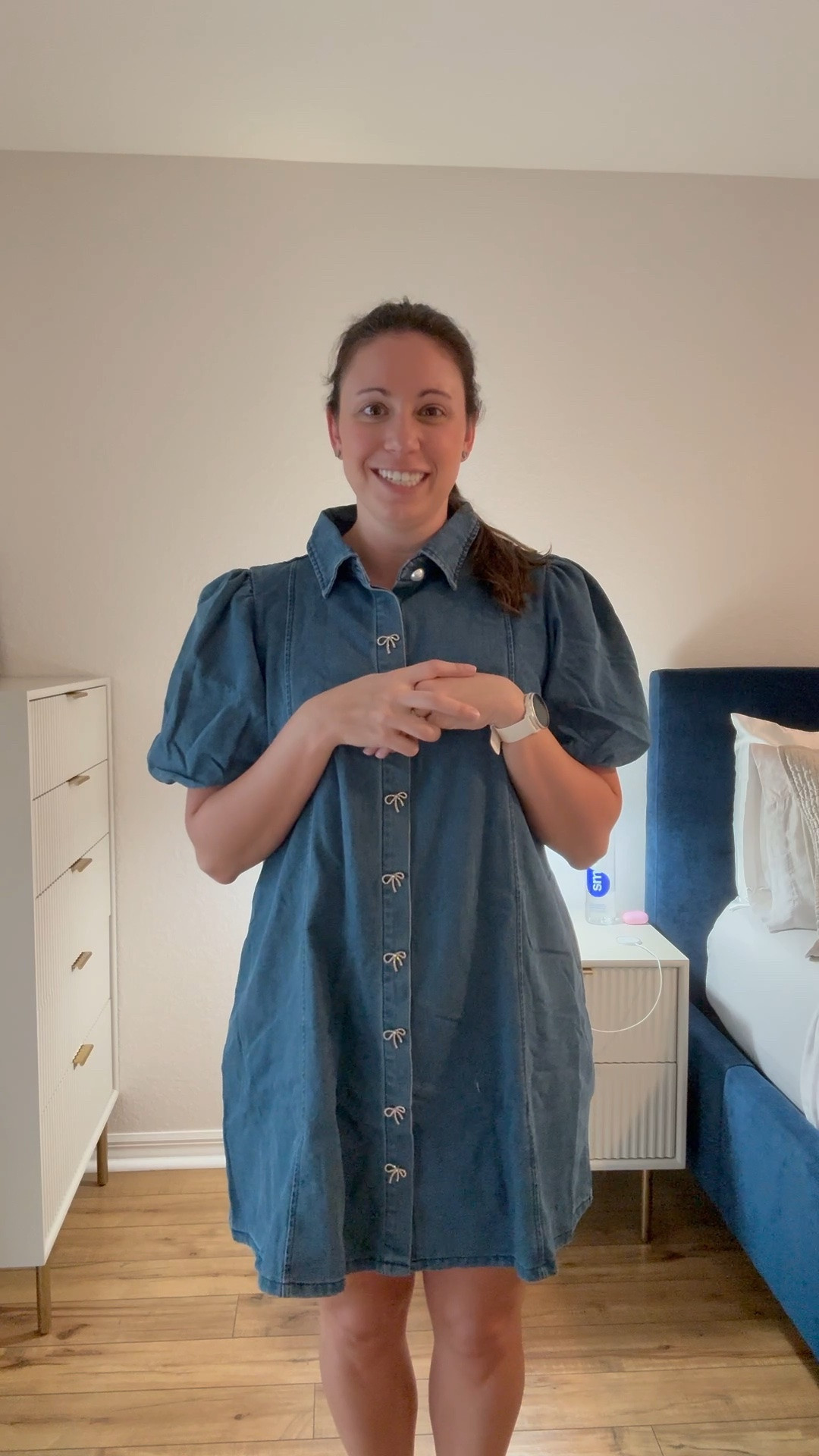 My newest denim dress I am obsessed with for fall! Grabbed this from Amazon and I love the rhinestone bow detailing and puff sleeves, giving it a great feminine touch! Fits true to size and comes in various shades!

#LTKgrwm #LTKvlog #LTKSeasonal