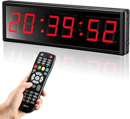 Seesii LED Gym Timer Interval Timer, Countdown Wall Clock Fitness Timer Stopwatch for Gym | Amazon (US)